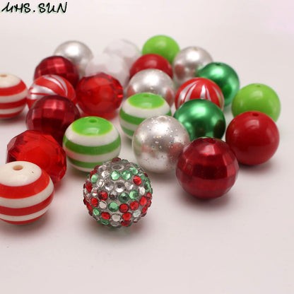 SDHZ-20mm-50pcs lollipop Christmas mixture bead