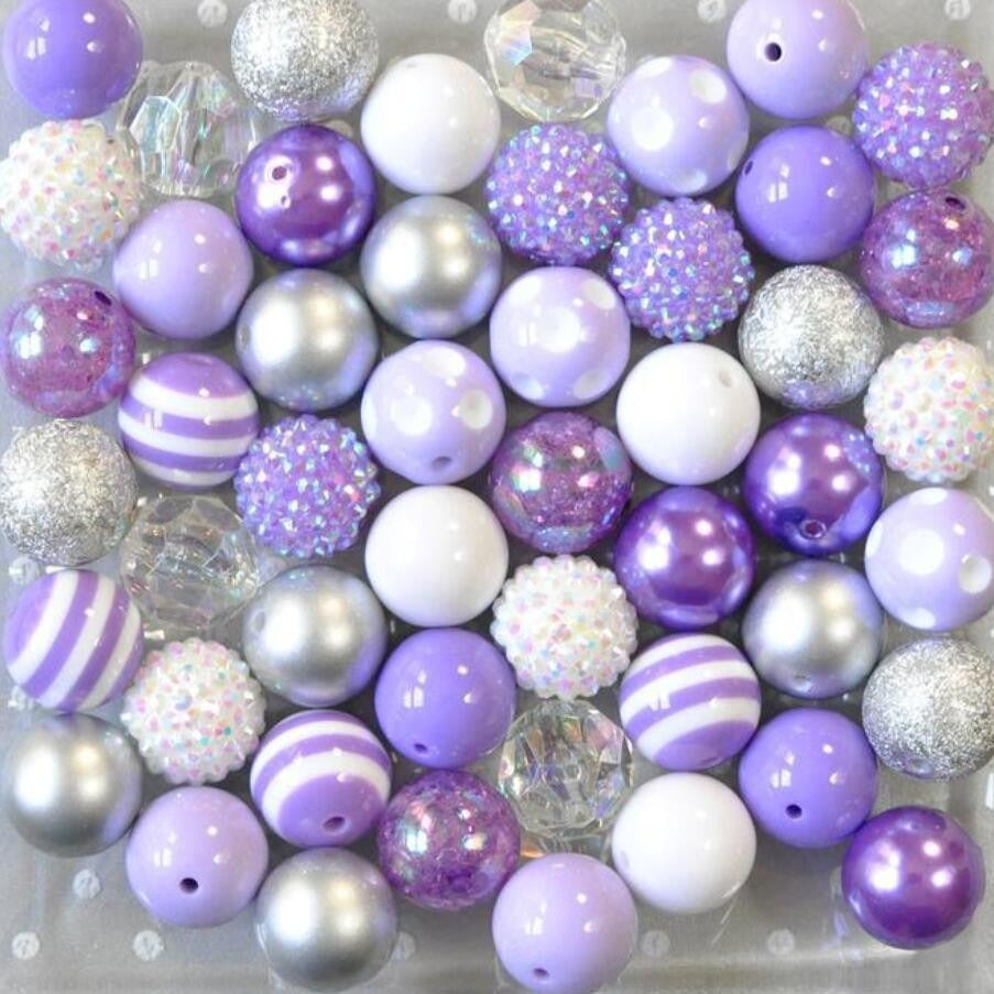 QZHZ-20mm-Light Purple mixture bead