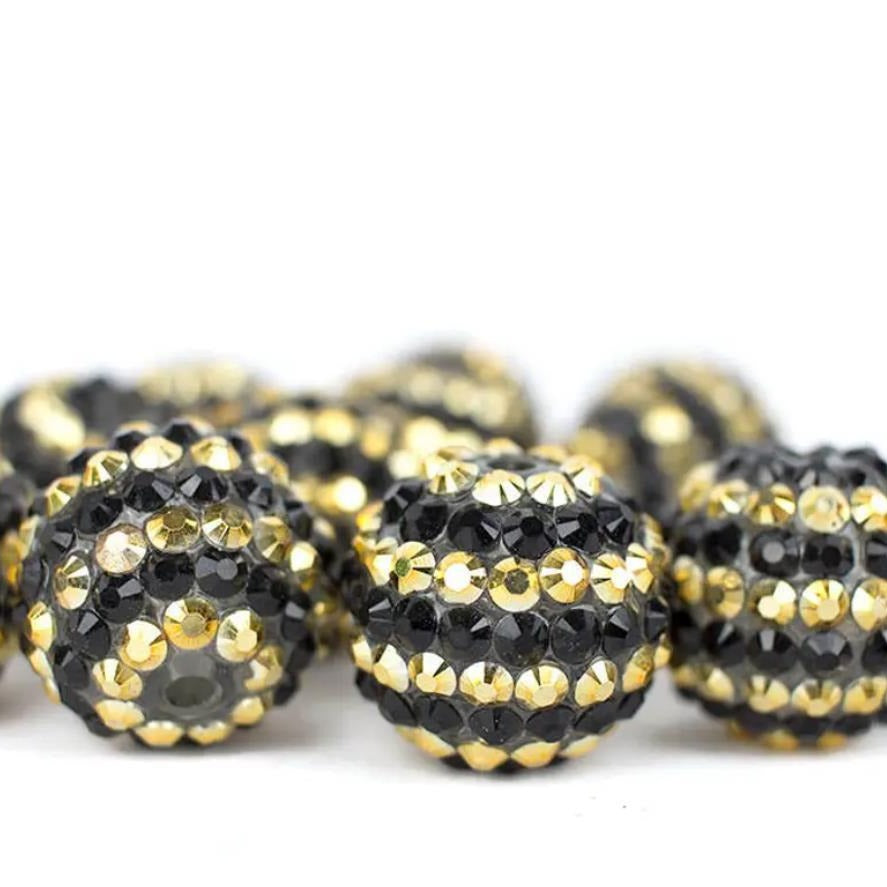 16mm-22mm HJ-Black Gold Stripe bead