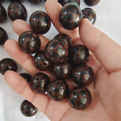 20mmBWYH-Chocolate Leopard printing bead