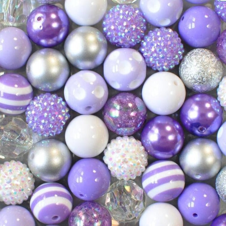 QZHZ-20mm-Light Purple mixture bead