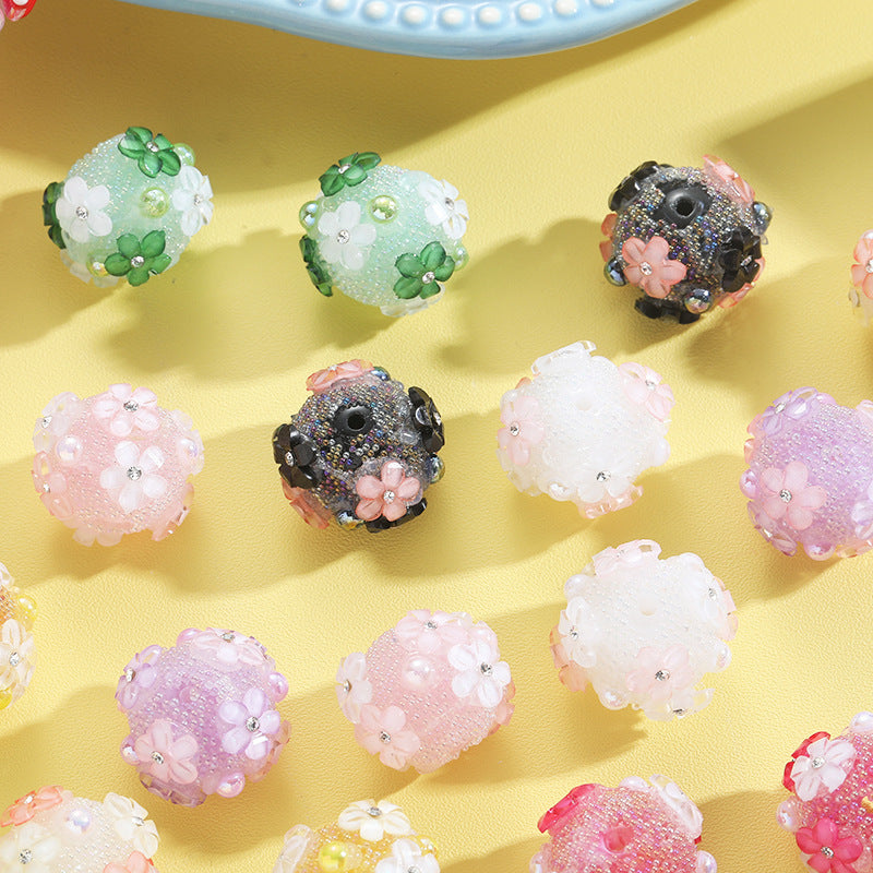 TZHQ-16mm diamante ball-flower bead