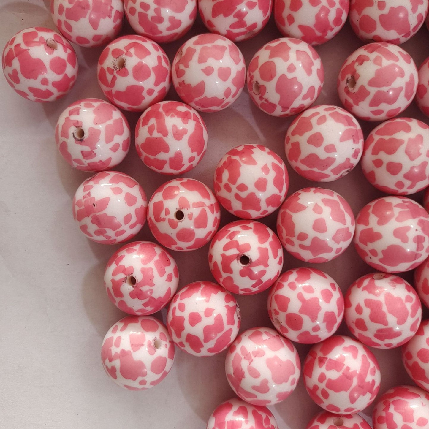 20mm NNFZ-Pink Cow pattern bead