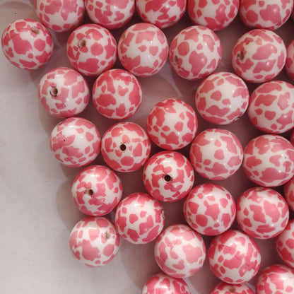 20mm NNFZ-Pink Cow pattern bead