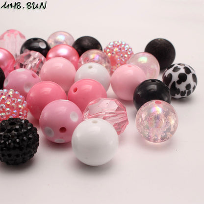 FHBHZ-20mm-pinks black white mixture bead