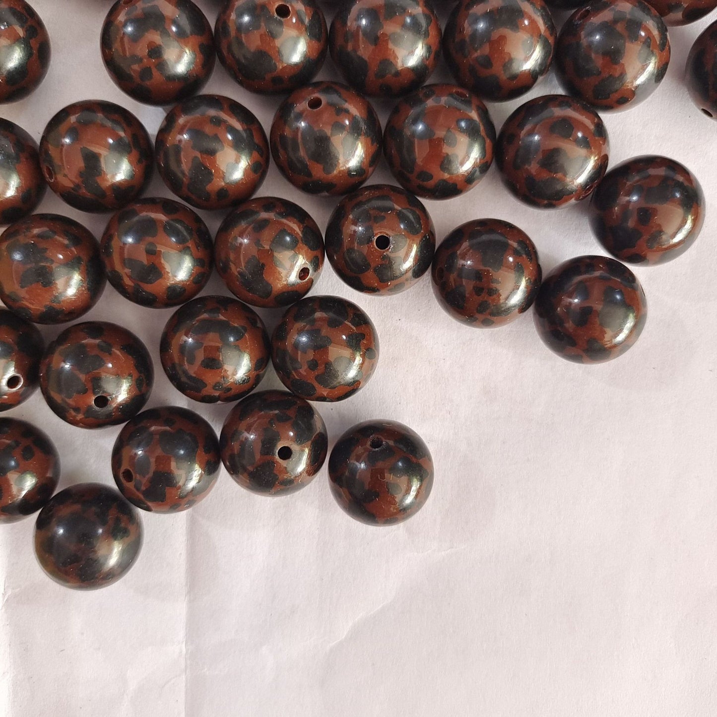 20mmBWYH-Chocolate Leopard printing bead