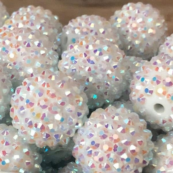 10mm-22mm CBZZ-Gloss white diamante bead