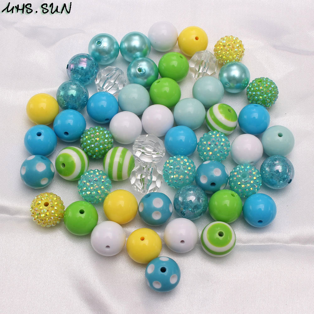 LLHHZ-20mm-blue green yellow mixture bead