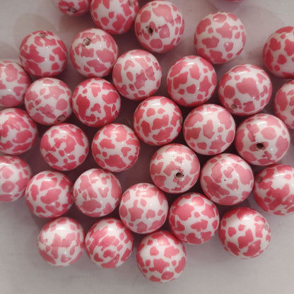 20mm NNFZ-Pink Cow pattern bead