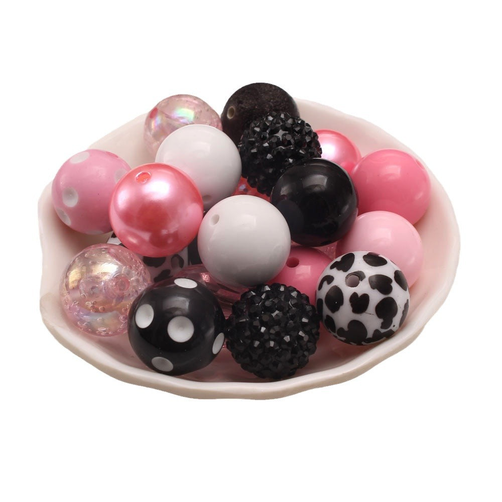 FHBHZ-20mm-pinks black white mixture bead