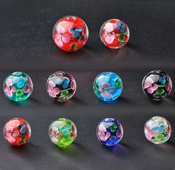 plum blossom glass beads