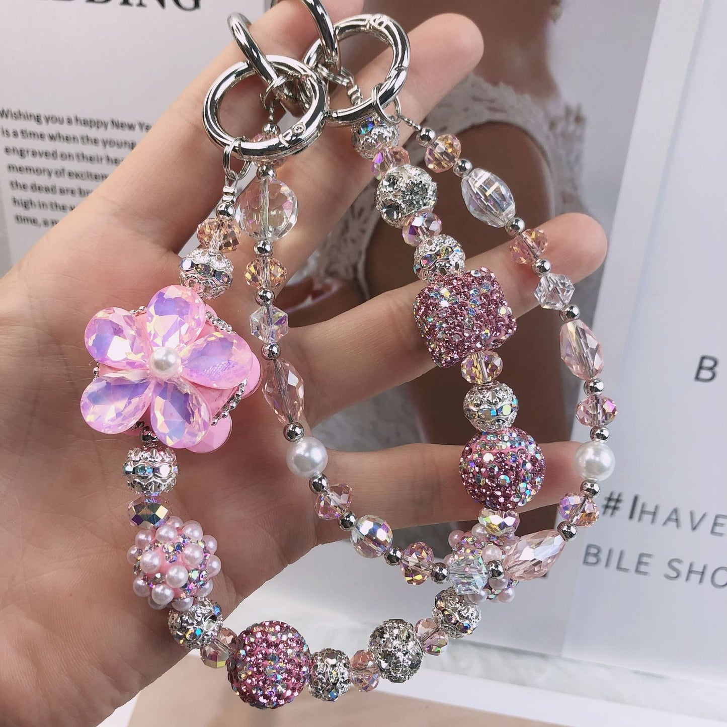 HDDS-Multicolor flower phone chain