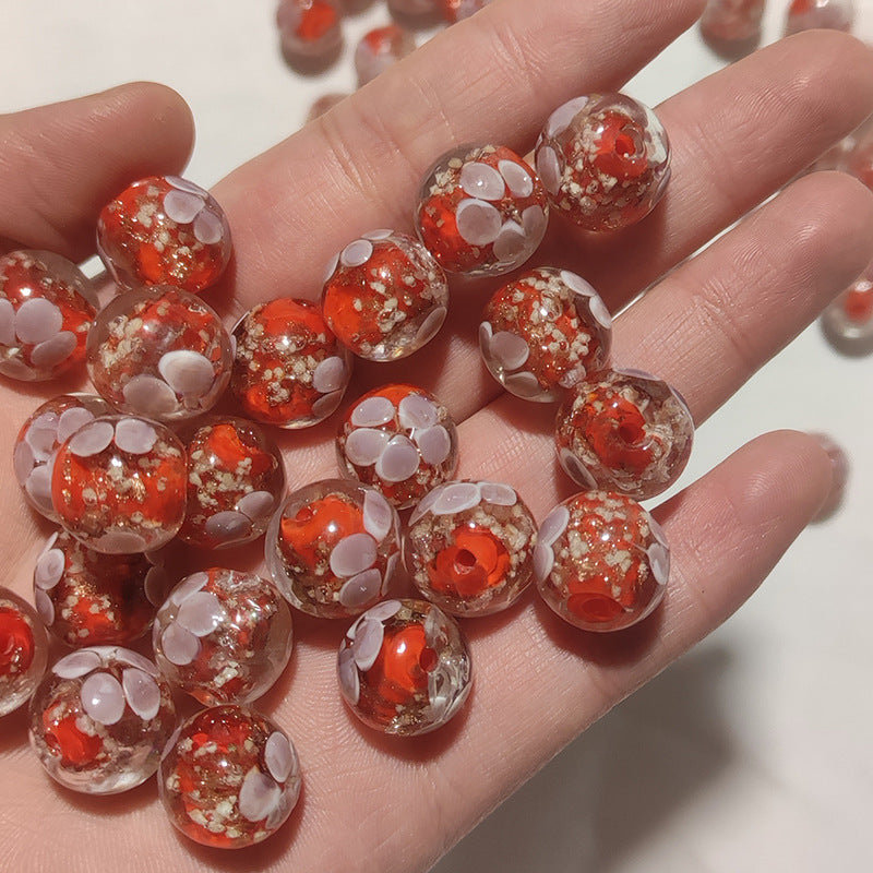 plum blossom glass beads