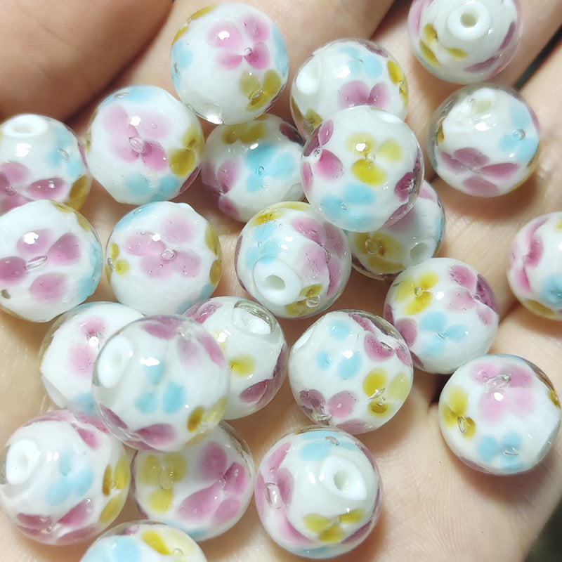 plum blossom glass beads